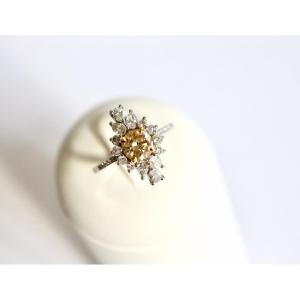 Diamond Shaped Gold And Diamond Ring