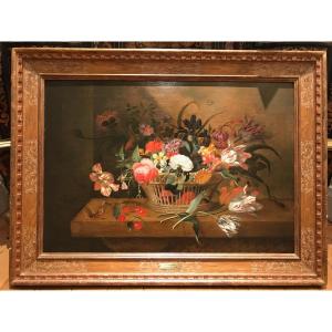 Jacob Marrel, Basket Of Flowers, 17th Century