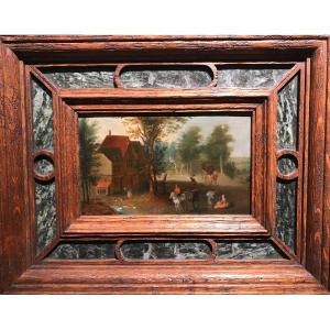 Animated Landscape Attributed To Charles Bechey Flemish Painter 18th