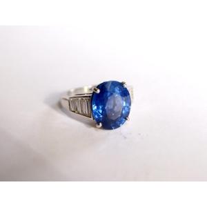 Unheated Sapphire Ring Over 10 Carats