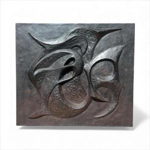 Cast Iron Fireback Signed Guislain