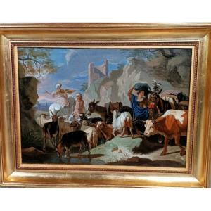 Oil On Canvas Caravan Dated 1701