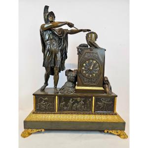 Large Bronze Clock Signed Hemon In Paris