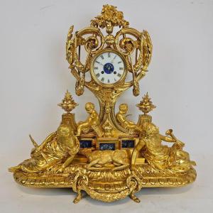 Mantel Clock, Bronze Dore Napoleon III