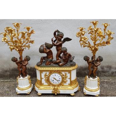 Beautiful Large Clock With Candlesticks