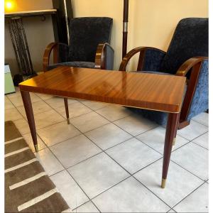 Art Deco Coffee Table By Coene “voltaire” Model In Iroko Wood (art Deco Tables 1930)