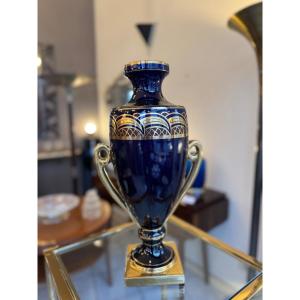  Large Art Deco Ceramic Vase From Tours Signed Maurice Pinon (art Deco Vase 1930 / Earthenware 