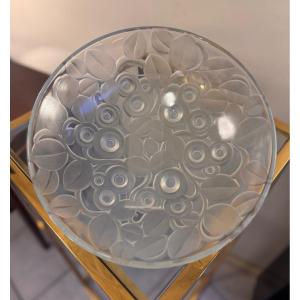 Rare Art Deco Centerpiece/trinket Dish In Opalescent Glass, Signed A. Hunebelle (1930s) 