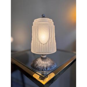 Art Deco Table Lamp / Nightlight * Skyscraper * Signed Müller Frères ( Art Deco Lamps 1930 )