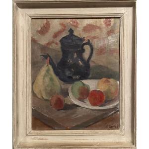 Still Life With Fruit Hst 20th Century