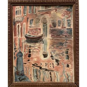 Landscape View Of Venice, Gouache On Paper, Early 20th Century