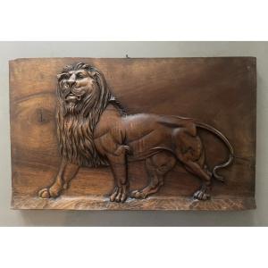 Sculpted Bas-relief Representing A Lion, Late 18th And Early 19th Century 