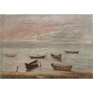 Seascape, Boats On The Water, 19th Century