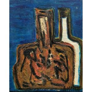 Still Life With Bottles From The 50s And 60s