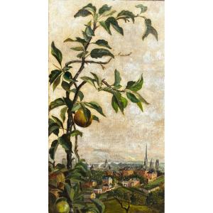 Painting View Of Vienna, Rudolf Ribarz, 19th Century