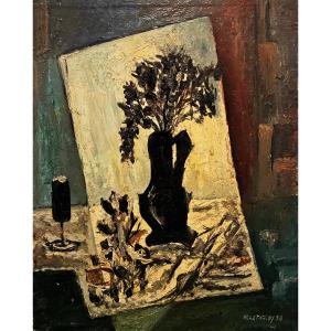 Cubist Painting By Marcel Letassey, 1958