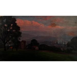 Landscape, Sunset, Early 20th Century 