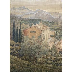 Painting Of Provence, E. Duru 1951 