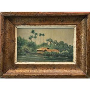 Tropical Landscape With Palm Trees 20th Century