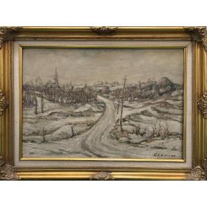 Snowy Landscape, Georges émile Bellet, 1945