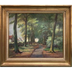 Paysage De Sous Bois, Georges Gonthier, 20th Century