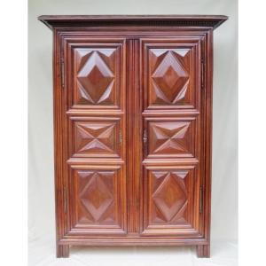 Louis XIII Walnut Wardrobe, 17th Century.