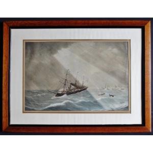 The Gunboat “the Crocodile”, End Of The 19th Century. 