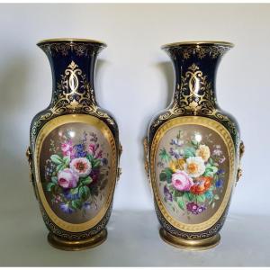 Monumental Porcelain Vases, 19th Century. 