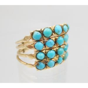 Harem Ring, Gold And Turquoise.