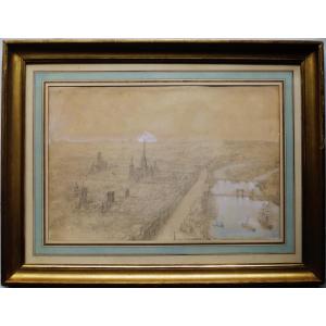Rouen, 19th Century Drawing. 