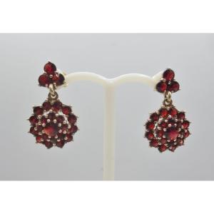Earrings, Vermeil And Garnets. 
