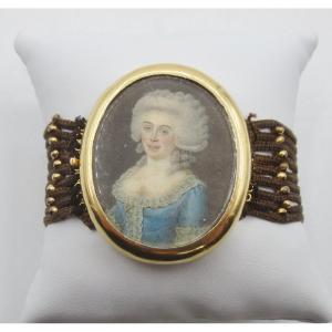 Gold Bracelet And Hair, 18th Century. 