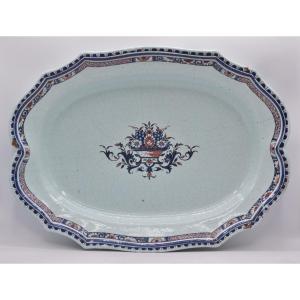 Earthenware Dish From Rouen, 18th Century.  