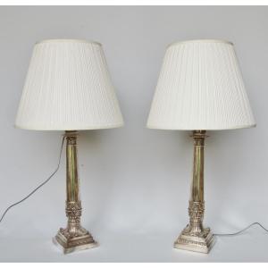 Pair Of Empire Style Lamps.