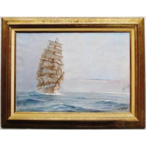 Pierre Forest Three-masted Sailing Boat.