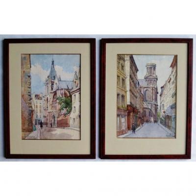 Streets Of Paris, Watercolors.