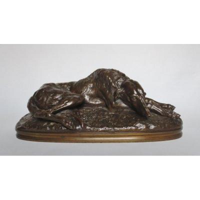 Lying Greyhound Signed Gayrard.