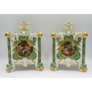 Pair Of Potpourris, Attributed To Jacob Petit.
