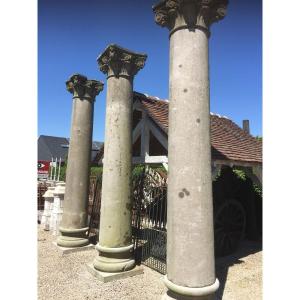 Rare Antique Castle Columns In Blue Stone