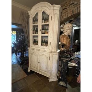 Antique Flemish Pitch Pine Display Cabinet