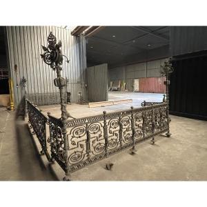 Antique Gothic Wrought-iron Balcony Railing, 20 Running Meters