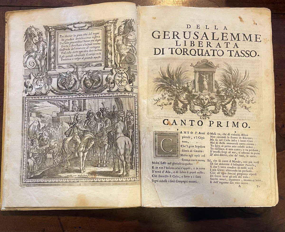 Libro "La Gerusalemme Liberata" di Torquato Tasso. Mainardi, Urbino 1735-photo-1