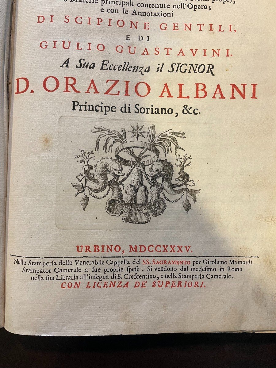 Libro "La Gerusalemme Liberata" di Torquato Tasso. Mainardi, Urbino 1735-photo-2
