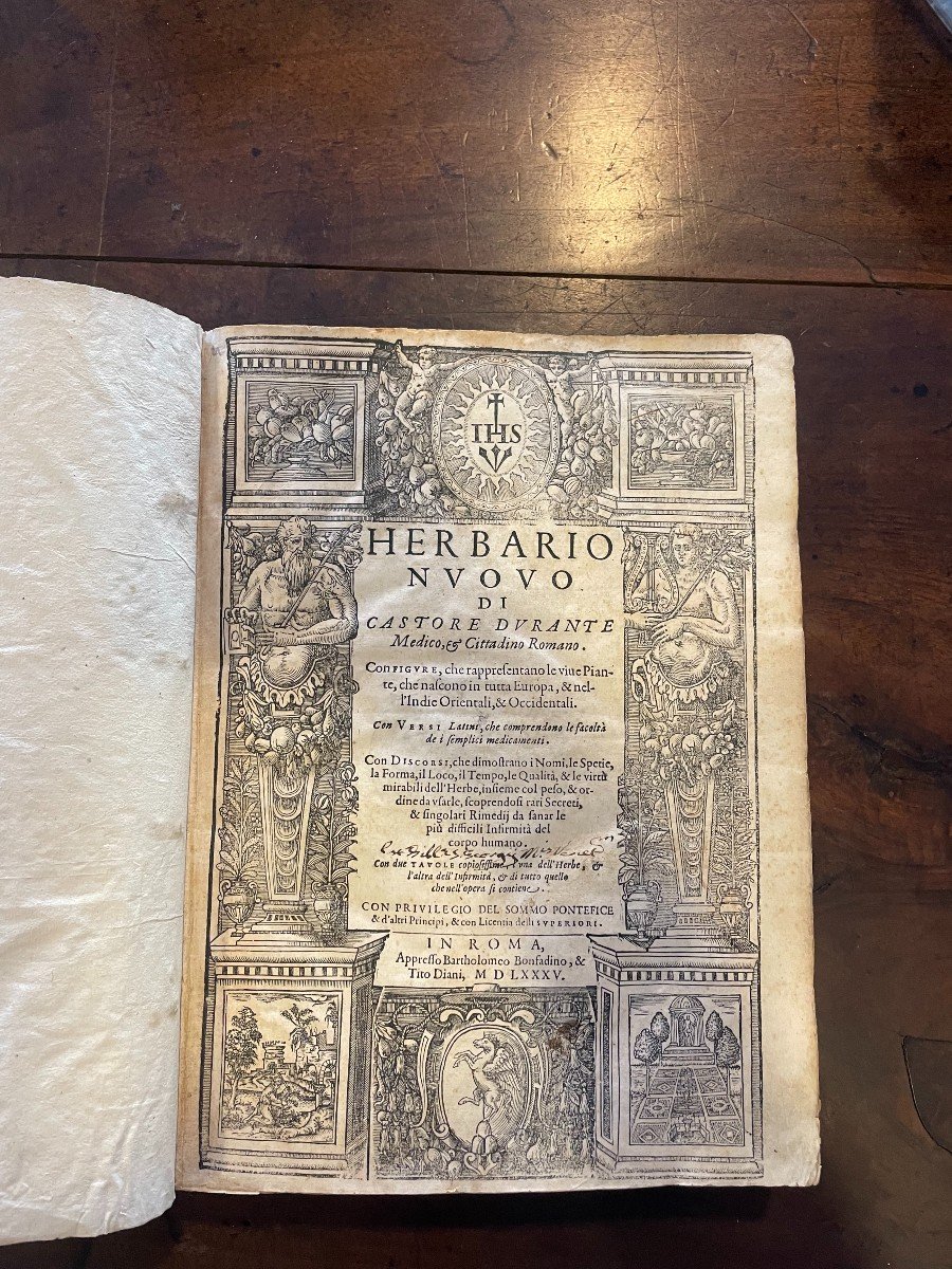 Libro "Herbario Nuovo" di Castore Durante. Bonfadino, Roma 1585-photo-2
