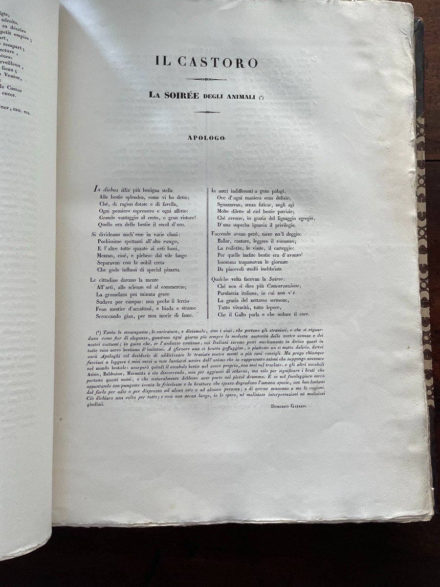 Libro "Zoologia Morale esposta in cento venti discorsi.. ". Battelli, Firenze 1843-photo-2