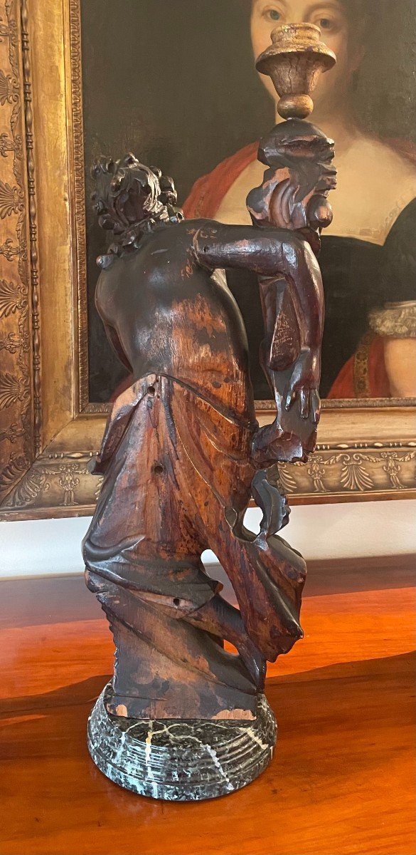 Coppia di stature in legno del 18esimo secolo-photo-4