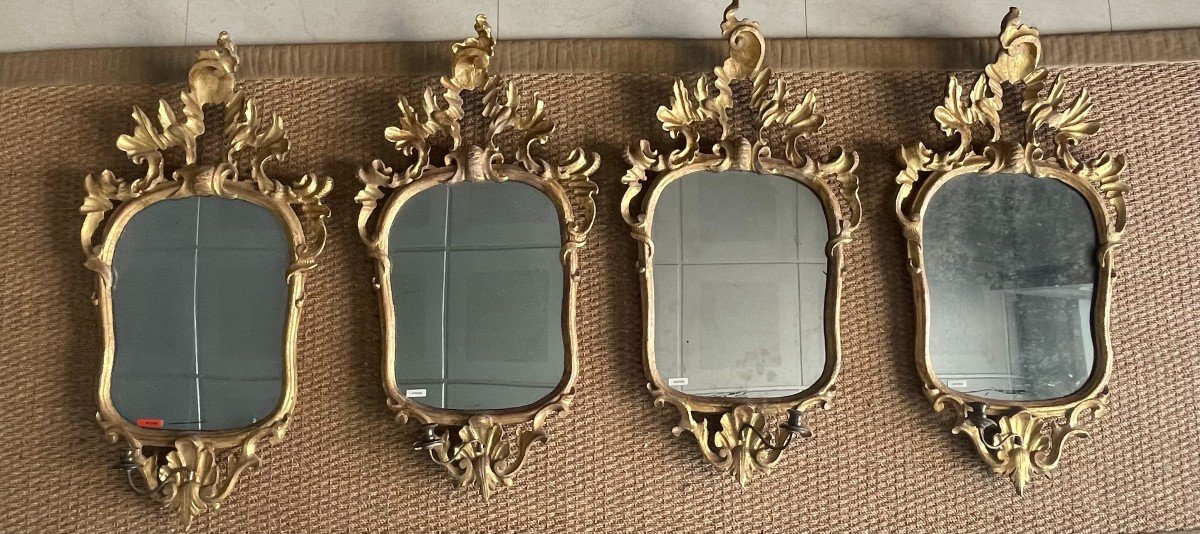  Serie di quattro specchiere luigi XV