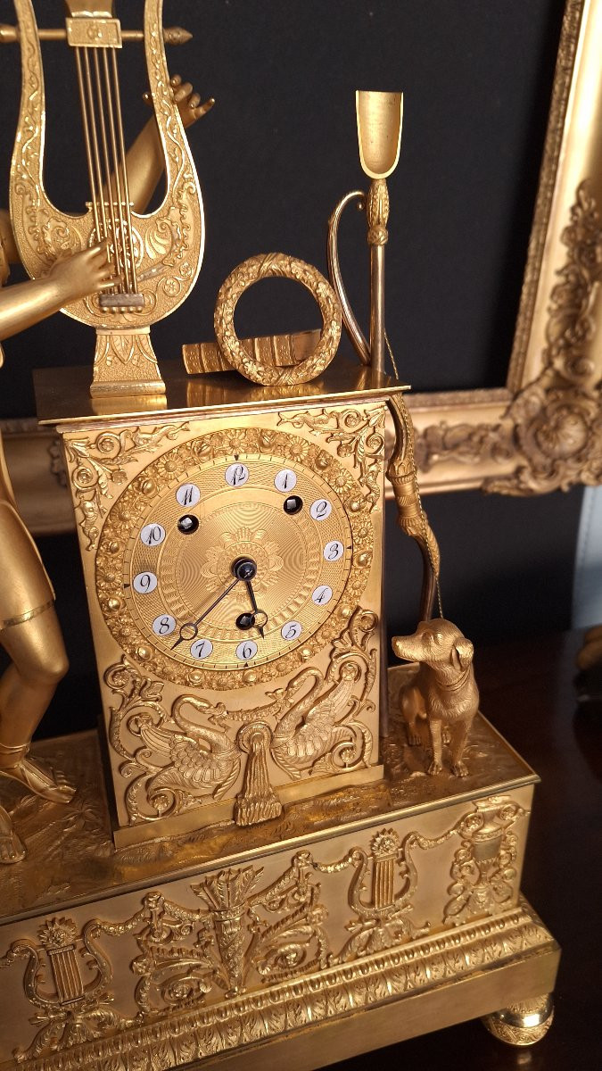Orologio in Bronzo dorato Diana Cacciatrice-photo-3