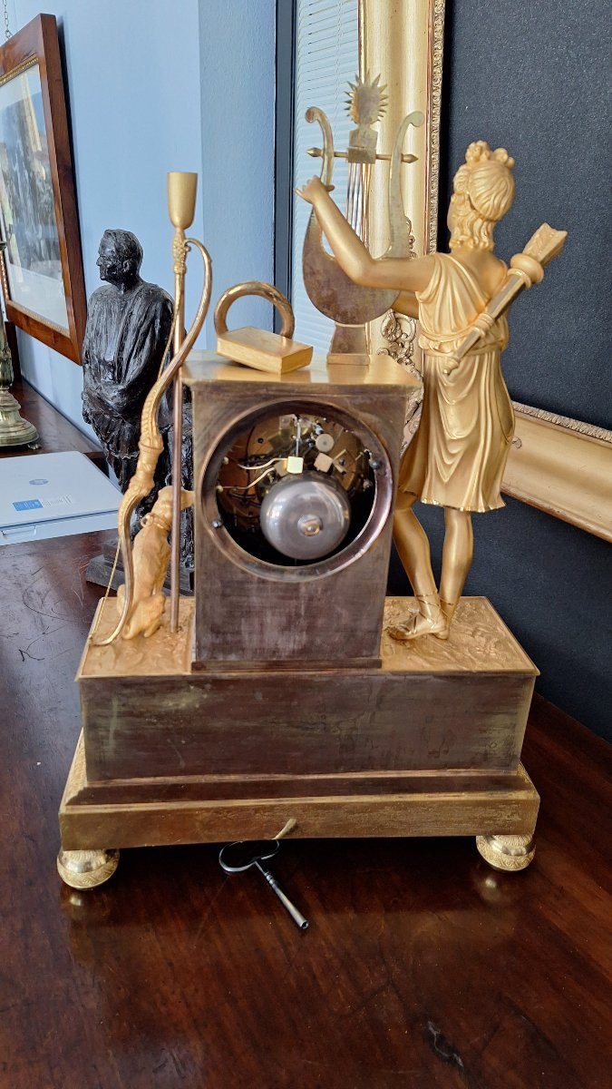 Orologio in Bronzo dorato Diana Cacciatrice-photo-2