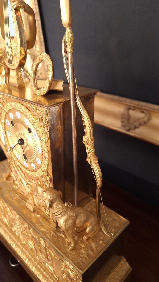 Orologio in Bronzo dorato Diana Cacciatrice-photo-5